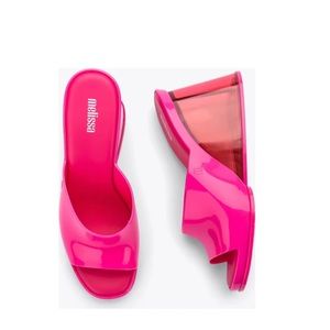 Melissa Darling Barbie Pink Mules Wedges